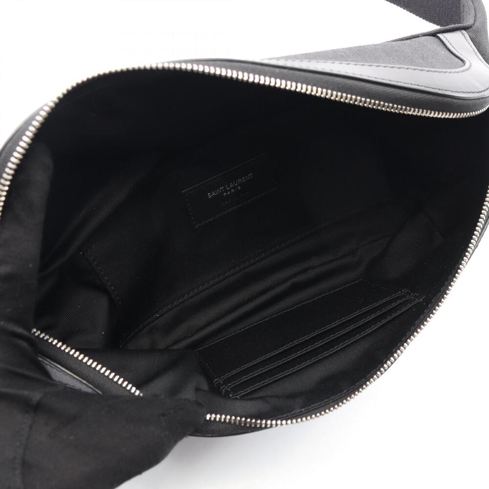 Saint Laurent Paris Waist Bag Body Bum Crossbody Belt Canvas Leather Black - Picture 2 of 3